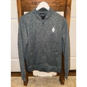 Skechers Mens Hoodless Hoodie Jacket Full Zip Gray Heathered Size S Athletic